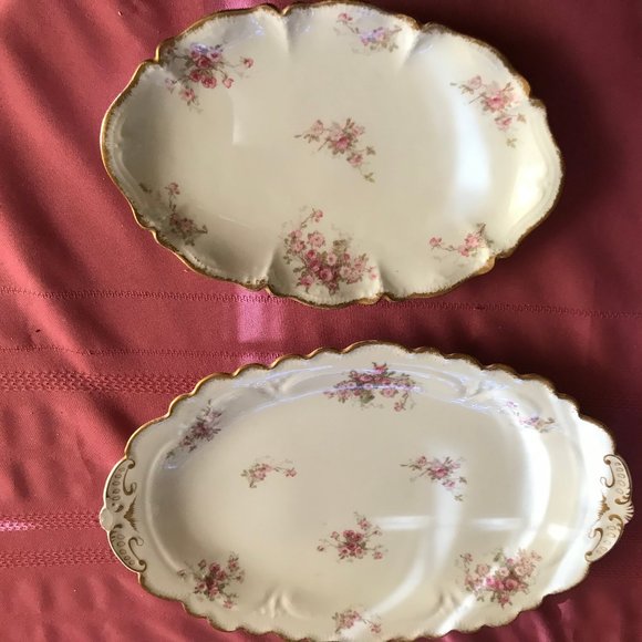 BUndle  2  Antique 100+yrs GDA Limoges France oval   platters - Picture 1 of 4